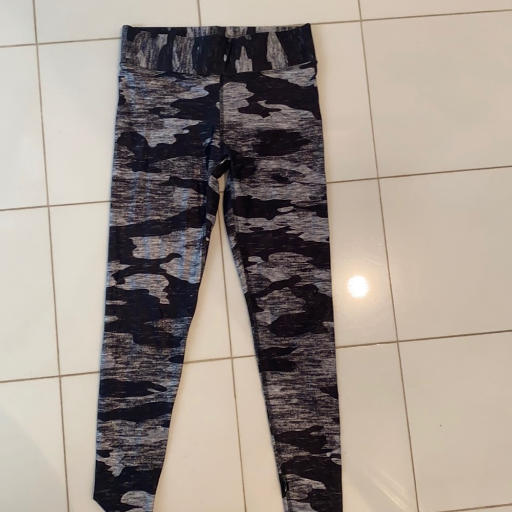 Grey and black camouflage leggings